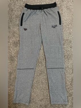 Armani Exchange Men's Grey Joggers with Black Trim